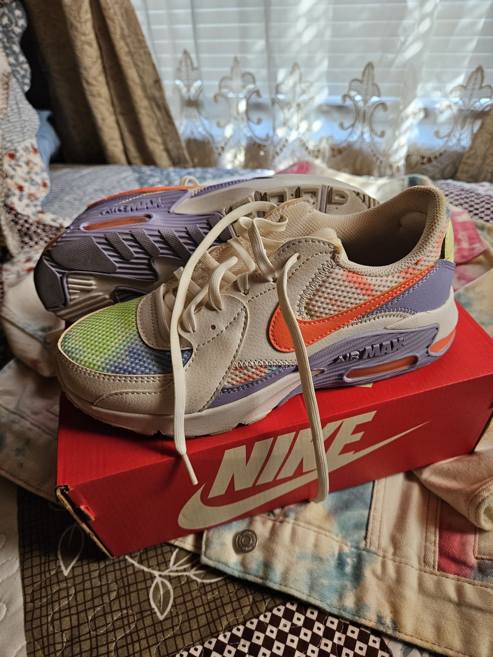 Nike Multicolor Air Max Sneakers with Orange Swoosh